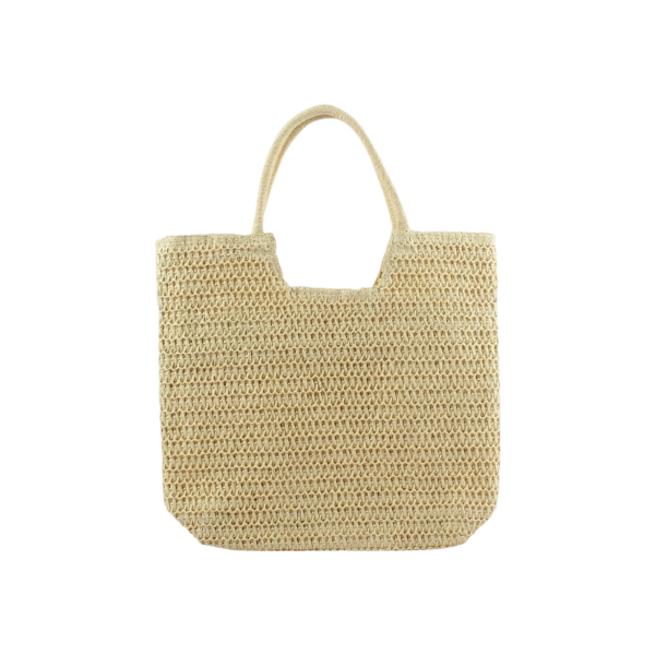 Straw Beach Bag with Inner Pocket