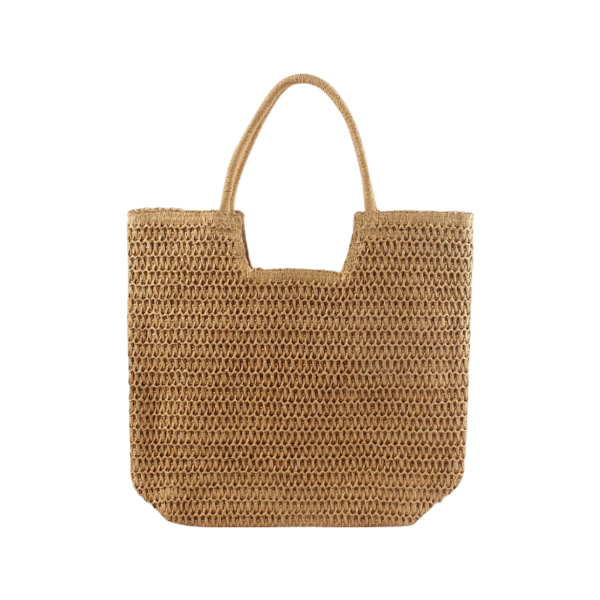 Straw Beach Bag with Inner Pocket