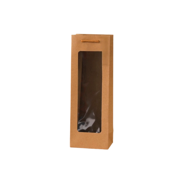 Cardboard Wine Gift Bags with Clear Window