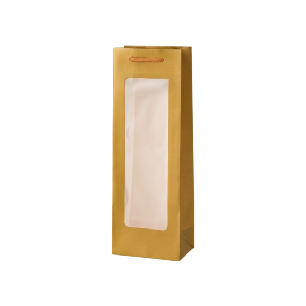 Cardboard Wine Gift Bags with Clear Window