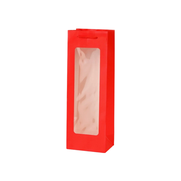 Cardboard Wine Gift Bags with Clear Window