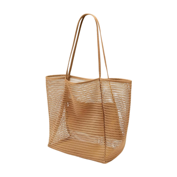 Spacious Mesh Beach Tote with Polyester Base