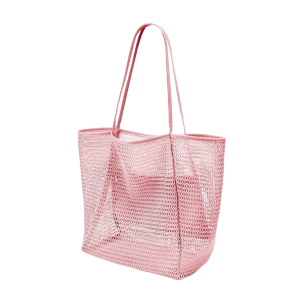 Spacious Mesh Beach Tote with Polyester Base
