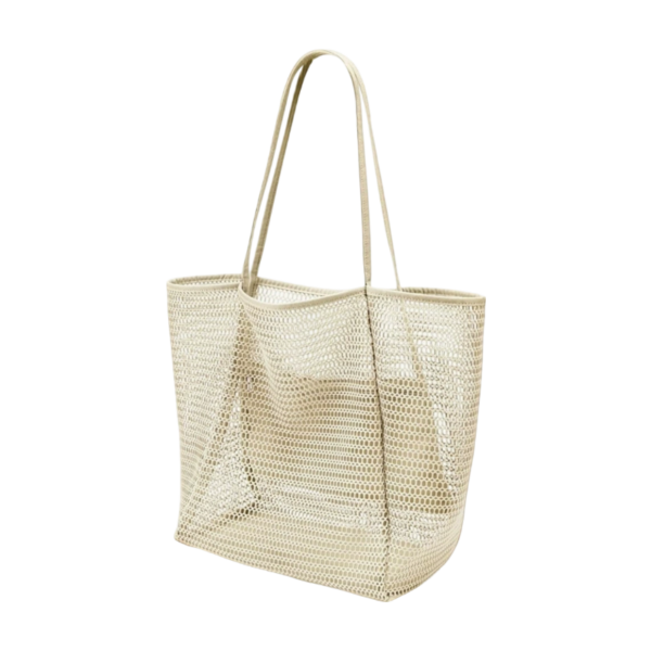 Spacious Mesh Beach Tote with Polyester Base