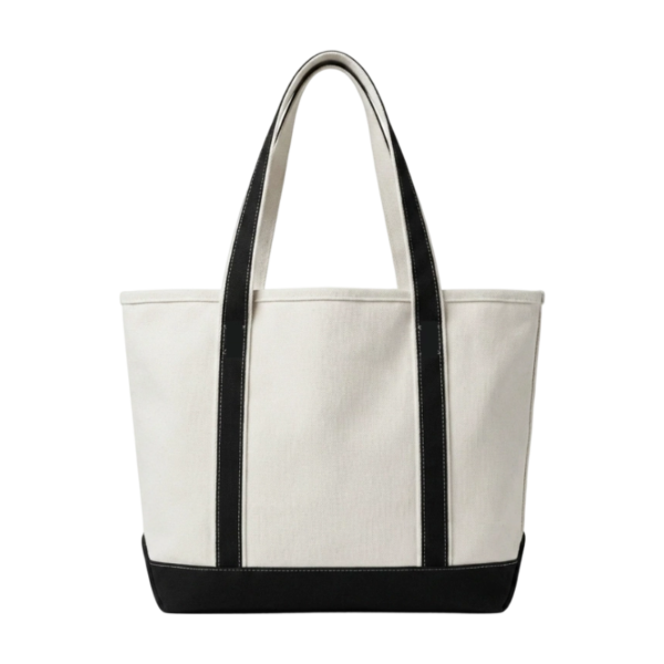 Zippered Canvas Tote Bag with Customizable Size