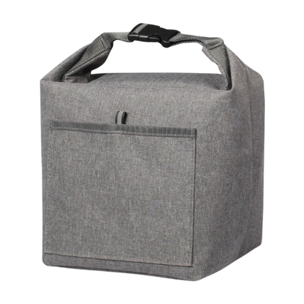 Heathered Polyester Insulated Lunch Tote with Roll-Top