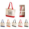 Heavy Duty Cotton Canvas Two Tone Tote with Zipper