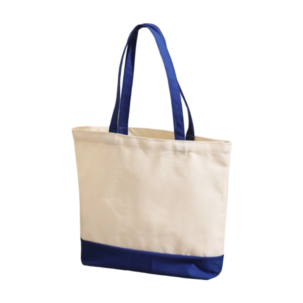 Heavy Duty Cotton Canvas Two Tone Tote with Zipper