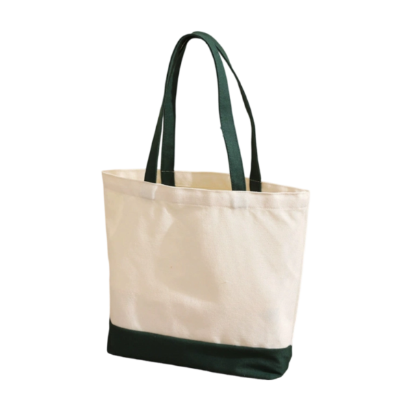 Heavy Duty Cotton Canvas Two Tone Tote with Zipper