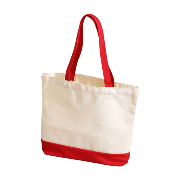 Heavy Duty Cotton Canvas Two Tone Tote with Zipper