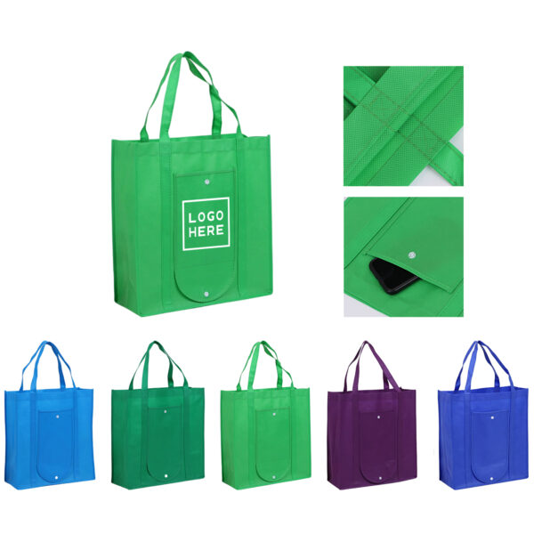SPL97 Foldable Non-Woven Shopping Bag with Extra Pocket