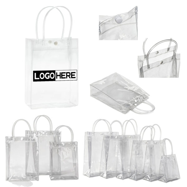 SPL232 Transparent PVC Reusable Tote with Button Fastening