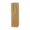Single Bottle Kraft Paper Wine Carrier with Rope Handles