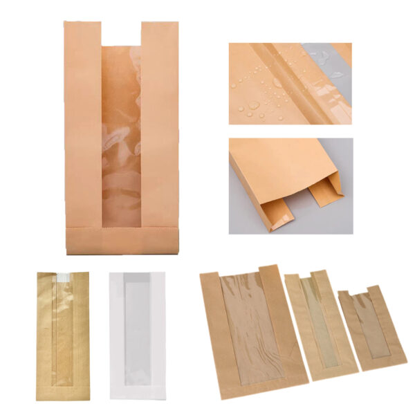 Oil-Proof Bread Packaging Bag with Clear Viewing Window