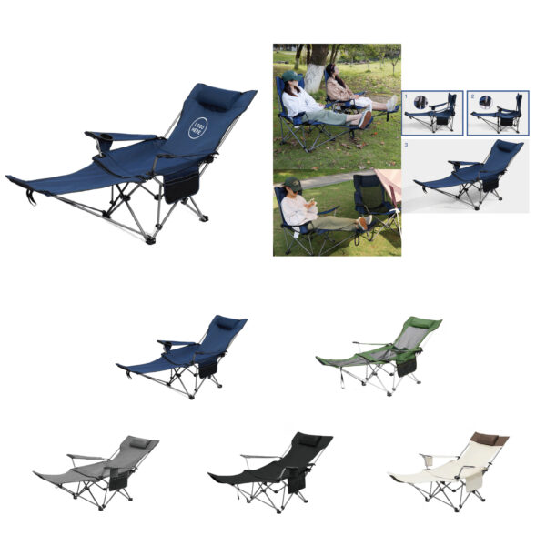 SPL302 Heavy-Duty Folding Camping Chair with Cup Holder, 65" L