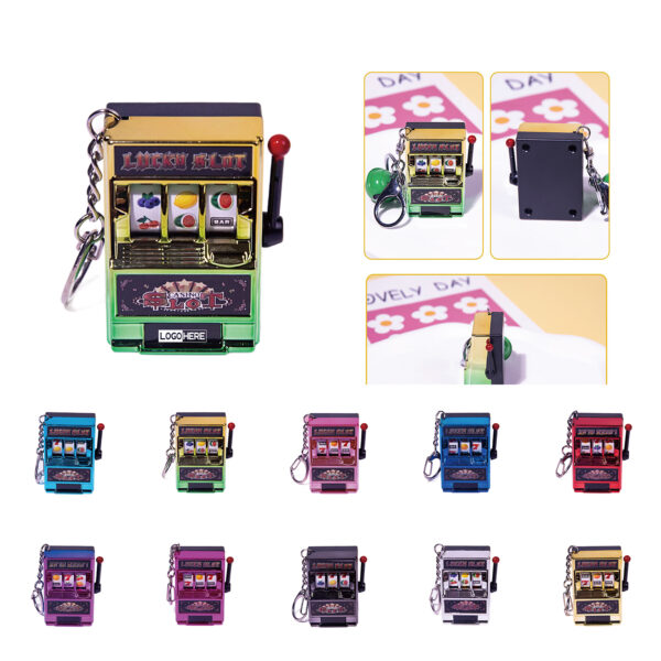 Compact Plastic Lucky Slots Keychain Game