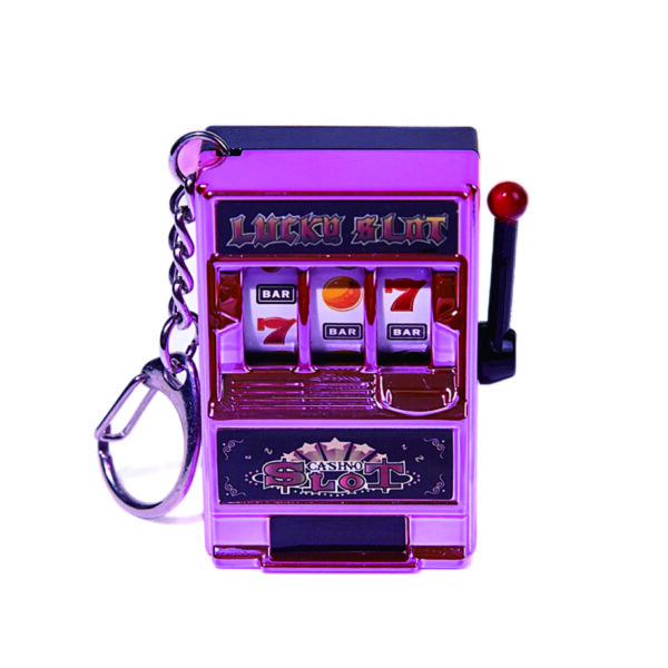 Compact Plastic Lucky Slots Keychain Game
