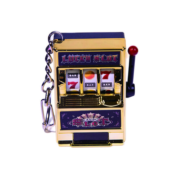 Compact Plastic Lucky Slots Keychain Game