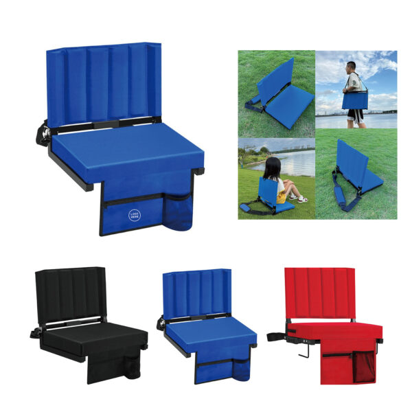 SPL322 Foldable Stadium Seat with Backrest and Storage Pocket