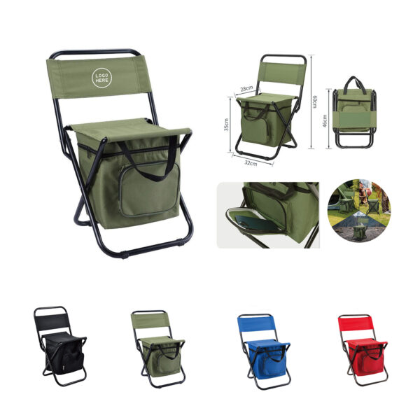 SPL328 Folding Reclining Chair with Cooler and Steel Frame