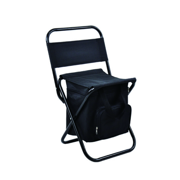 Folding Reclining Chair with Cooler and Steel Frame