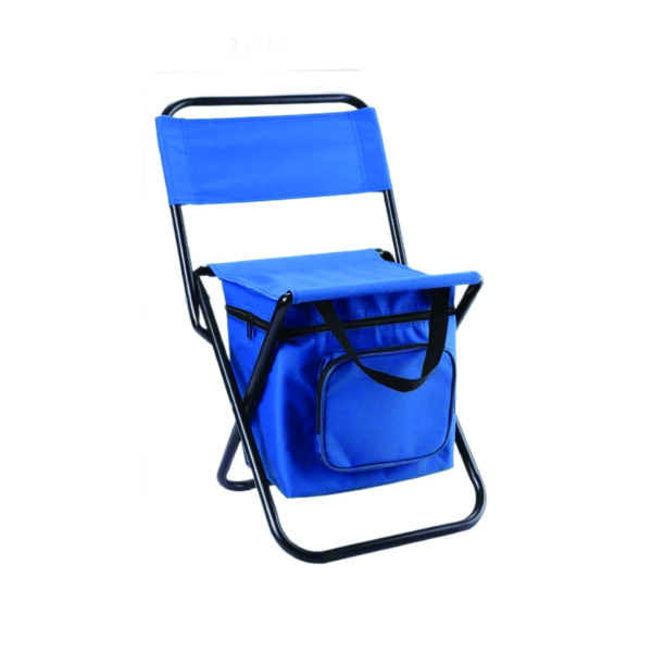 Folding Reclining Chair with Cooler and Steel Frame