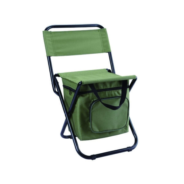 Folding Reclining Chair with Cooler and Steel Frame