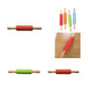 9-Inch Silicone Rolling Pin with Wooden Handles