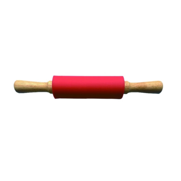 9-Inch Silicone Rolling Pin with Wooden Handles