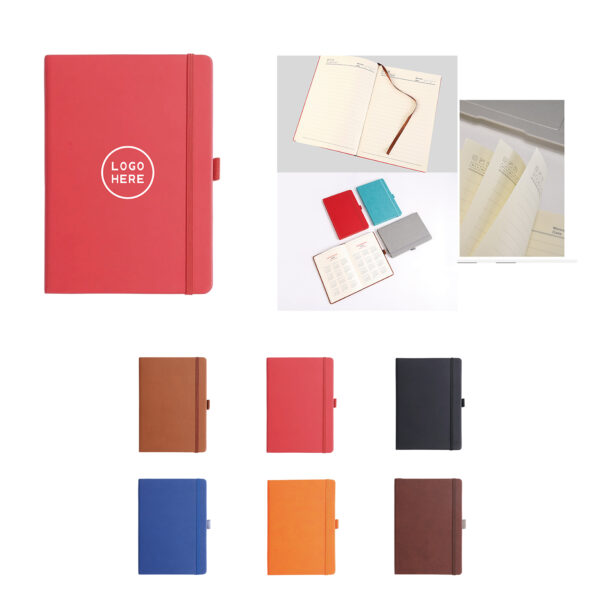 A7 PU Leather Pocket Notebook with Lined Pages