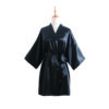 Women's Knee-Length Faux Silk Kimono Robe with Sash