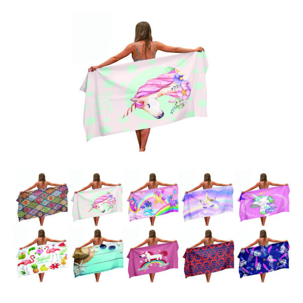 SPL345 Microfiber Beach Towel for Quick-Drying Swim and Travel Use