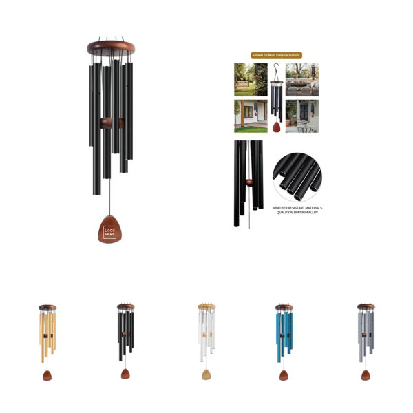 Aluminum Tube and Pine Wood Wind Chimes for Outdoor Decor