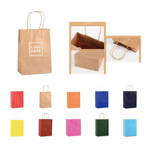 SPL353 110G Kraft Paper Bag with Twist Handle for Carrying
