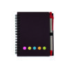 Compact Spiral Notebook with Sticky Notes and Pen Holder