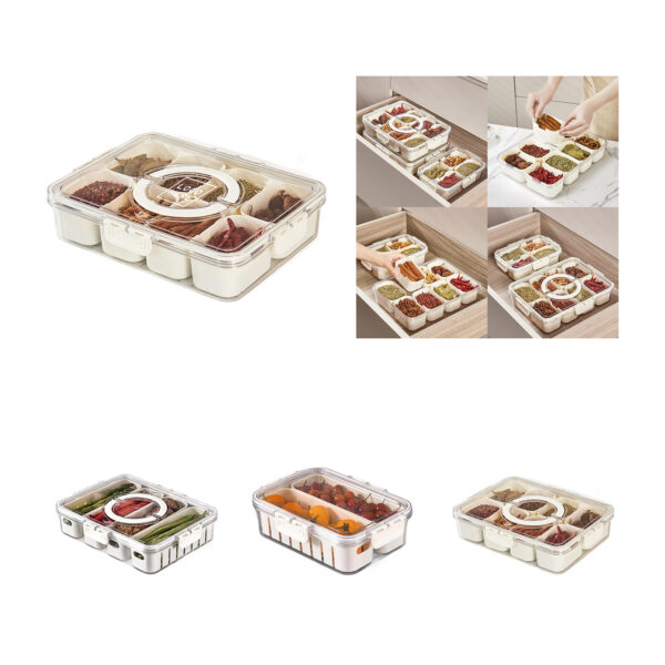 8-Compartment Storage Box with Detachable Trays