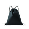 210D Polyester Drawstring Sports Bag with Leather Trim