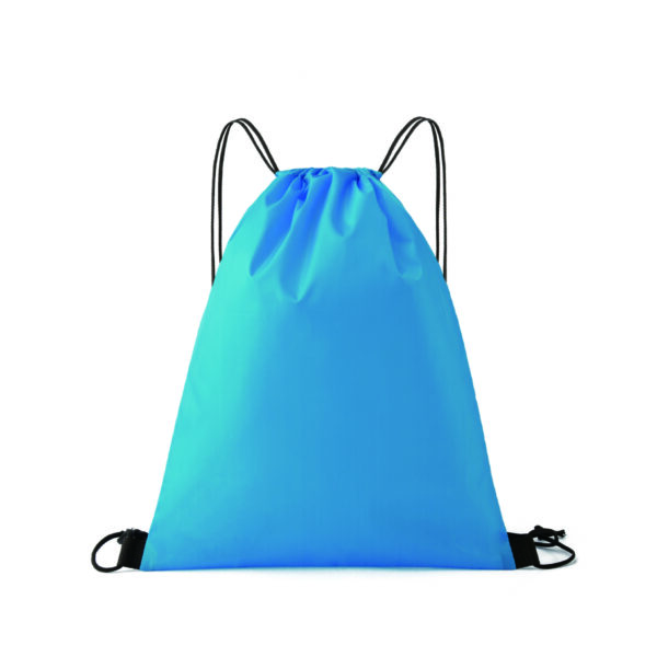 210D Polyester Drawstring Sports Bag with Leather Trim