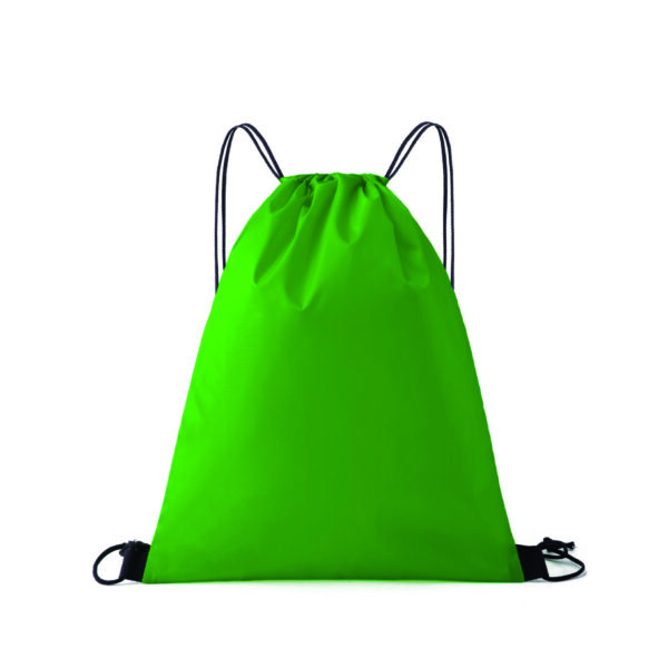 210D Polyester Drawstring Sports Bag with Leather Trim