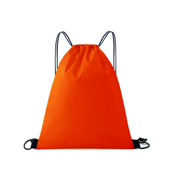 210D Polyester Drawstring Sports Bag with Leather Trim