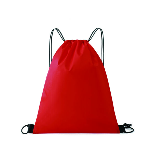 210D Polyester Drawstring Sports Bag with Leather Trim