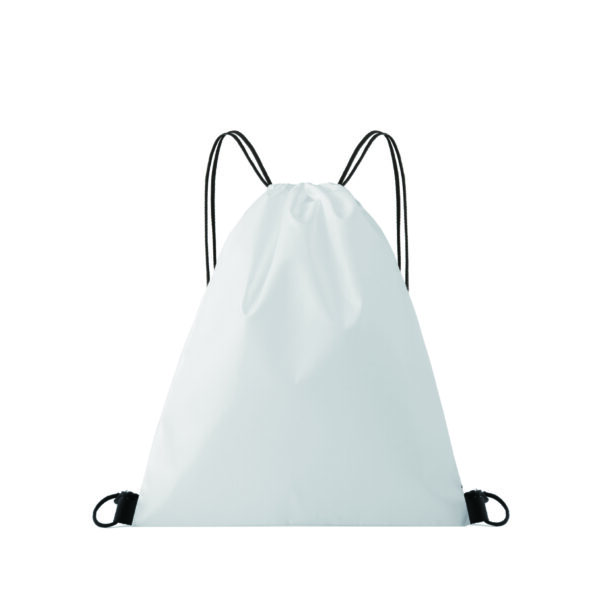 210D Polyester Drawstring Sports Bag with Leather Trim