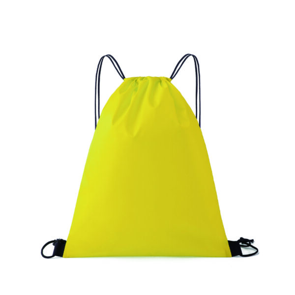 210D Polyester Drawstring Sports Bag with Leather Trim