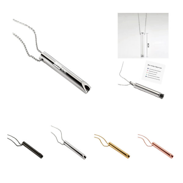 SPL377 304 Stainless Steel Breathing Necklace for Relaxation