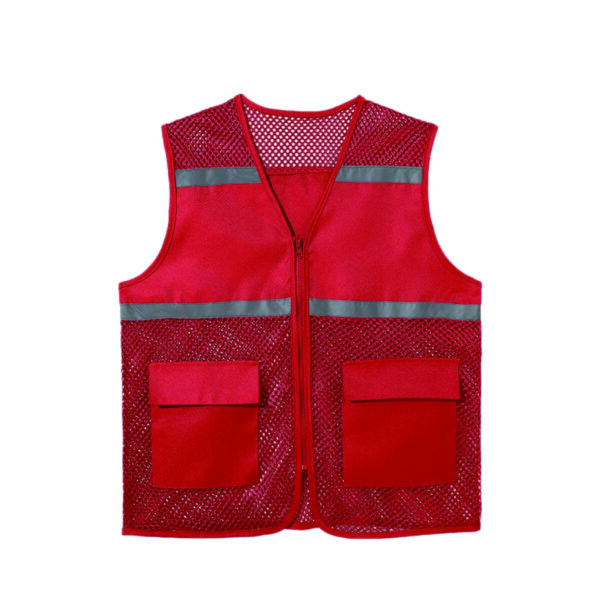 Unisex Polyester Mesh Work Vest with Zipper