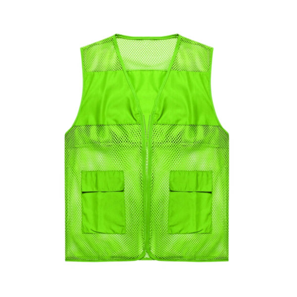 Unisex Polyester Mesh Work Vest with Zipper