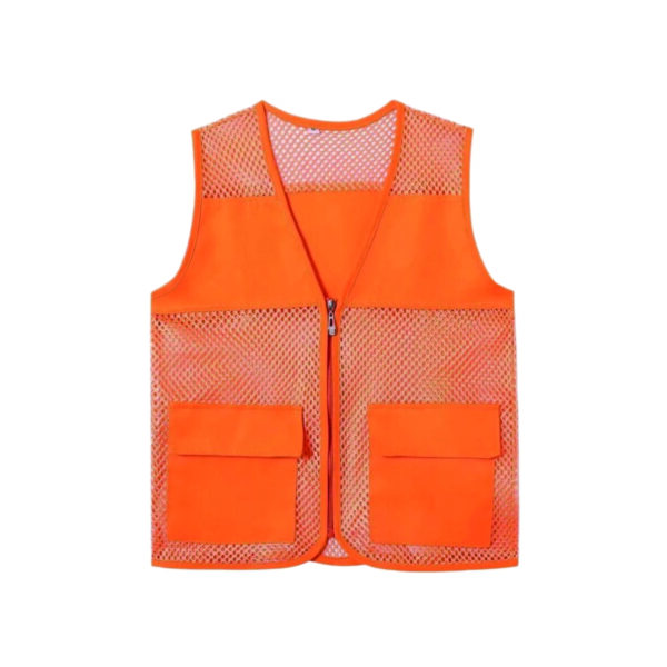 Unisex Polyester Mesh Work Vest with Zipper