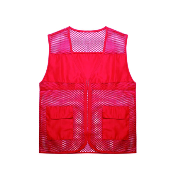 Unisex Polyester Mesh Work Vest with Zipper