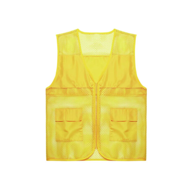 Unisex Polyester Mesh Work Vest with Zipper