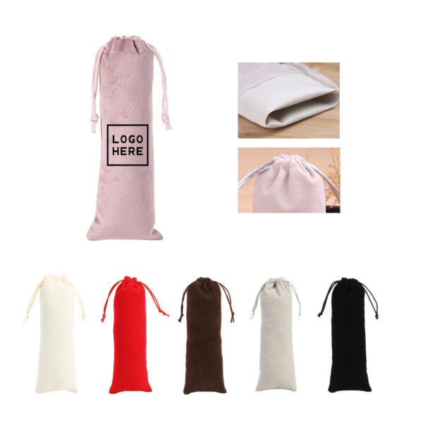 Soft Velvet Drawstring Pouch for Storage and Cleaning